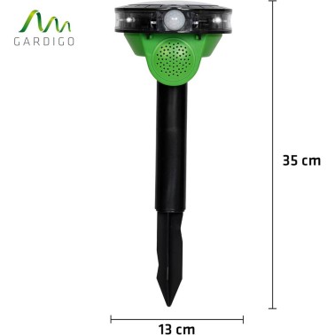 Repelente Solar de Aves – Som e Flash LED - Dimensões