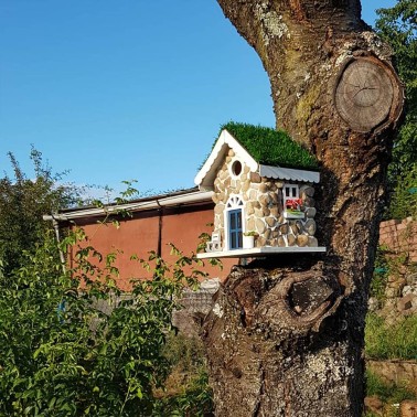 Casinha de Pedra para Pássaros Jardim